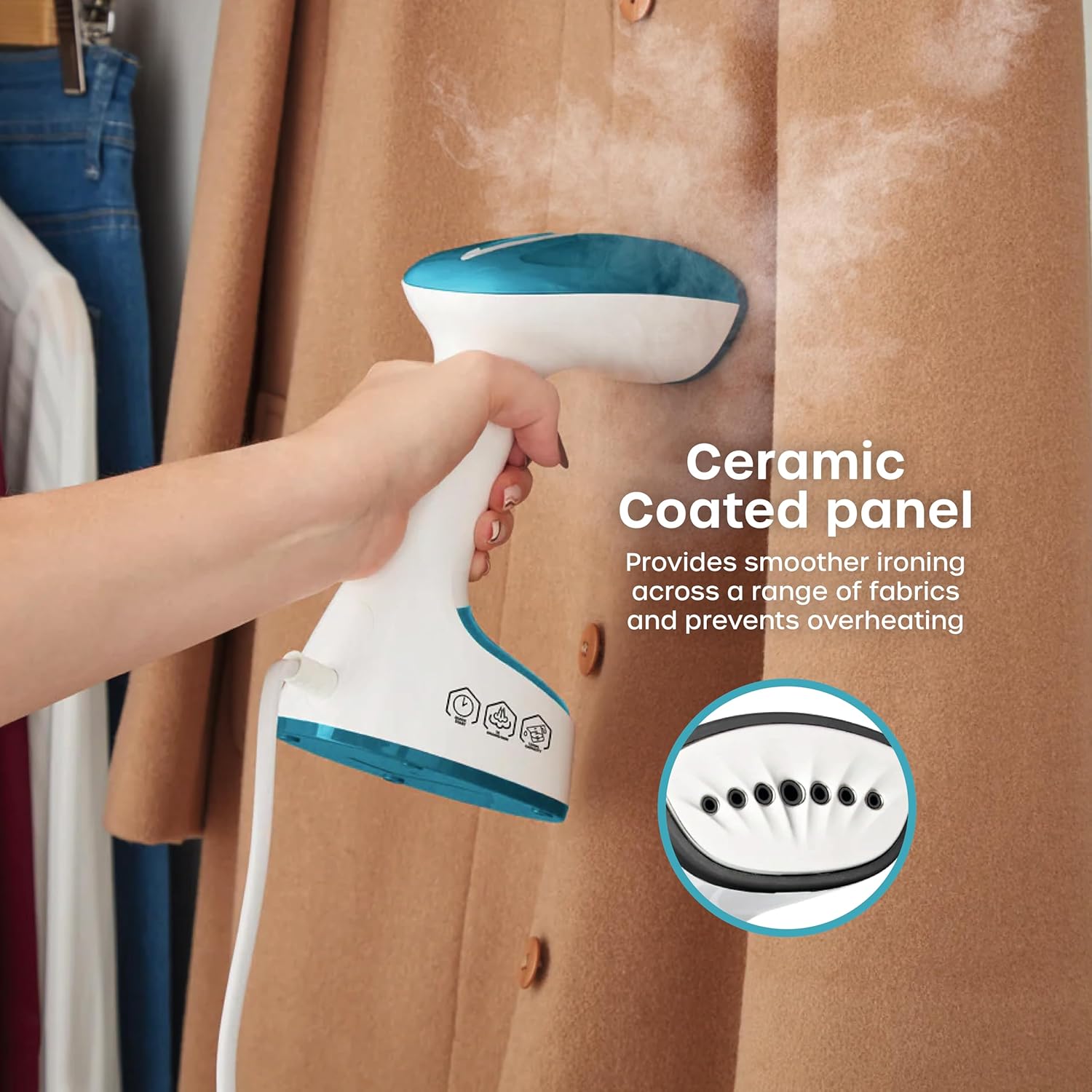 Handheld Garment Steamer 1470W Foldable 120ml Fast Steam Brush