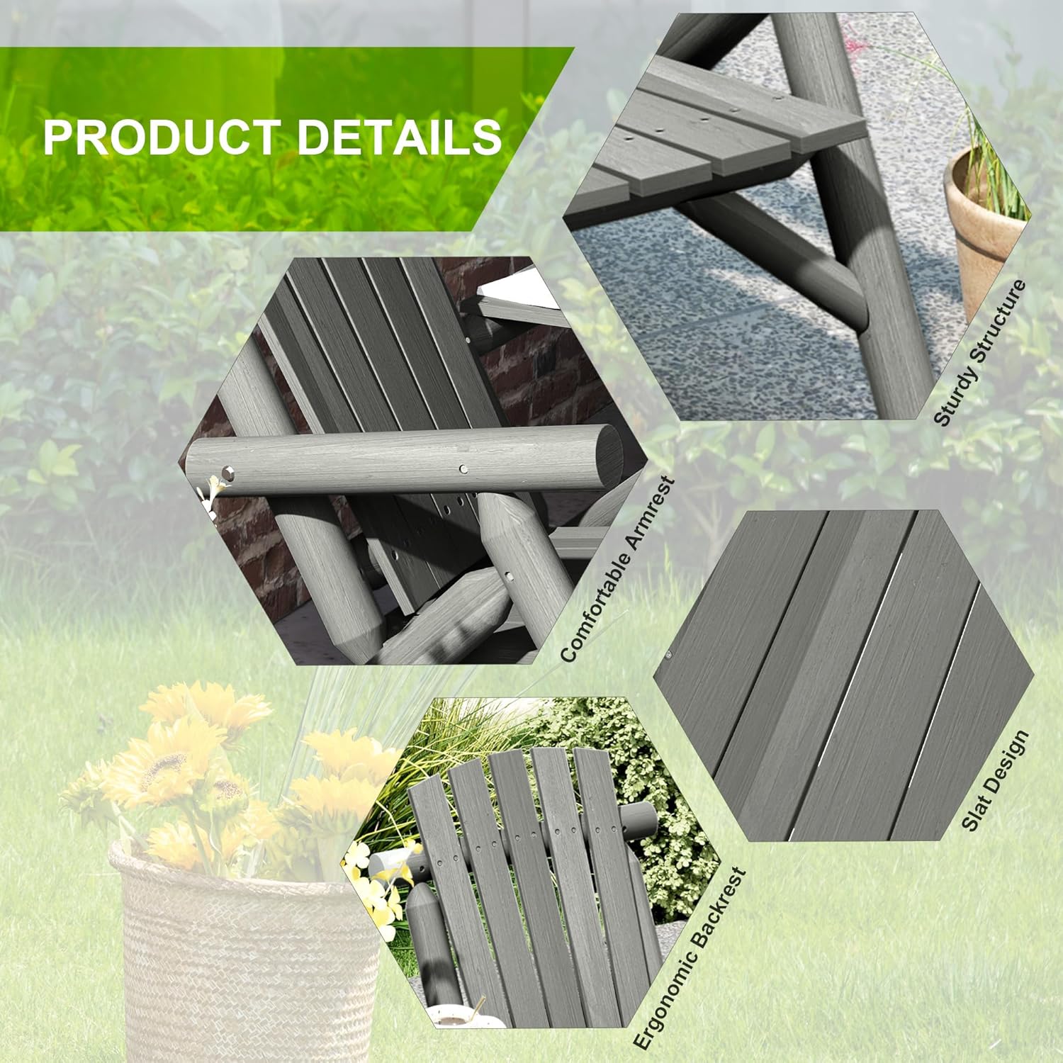 2 Seater Wooden Garden Bench with Middle Table Patio Loveseat Seat