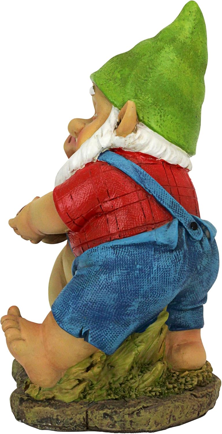 Happy Pig Gnome Statue Resin Garden Decor Outdoor Figurine