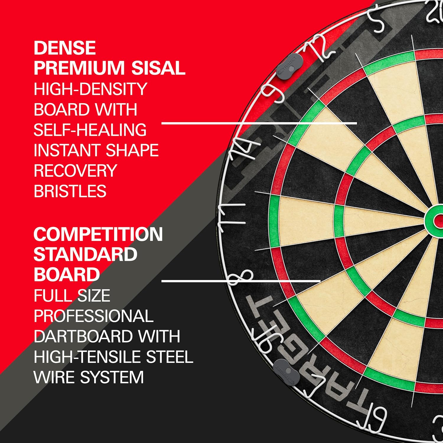 Bristle Dart Board Set Steel Tip Darts Staple Free Starter Kit