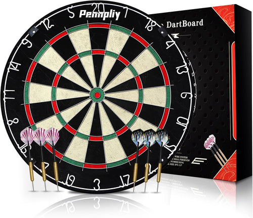 18in Bristle Dartboard Set Sisal Steel Tip Darts Professional Board