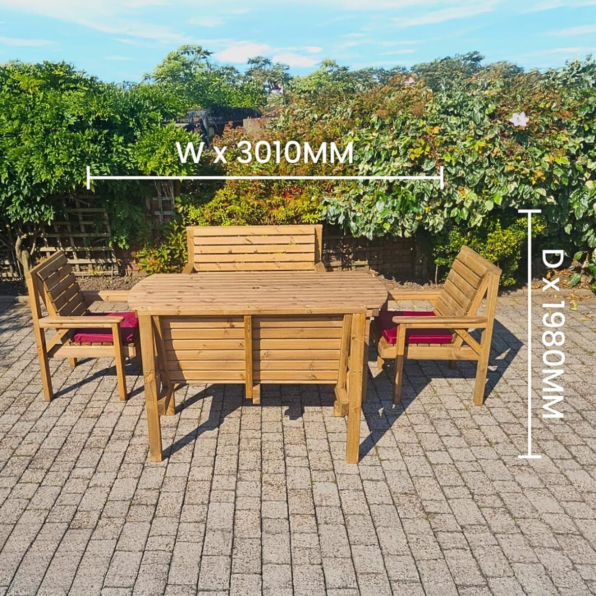 6FT Wooden Garden Dining Set Table 2 Benches & 2 Chairs