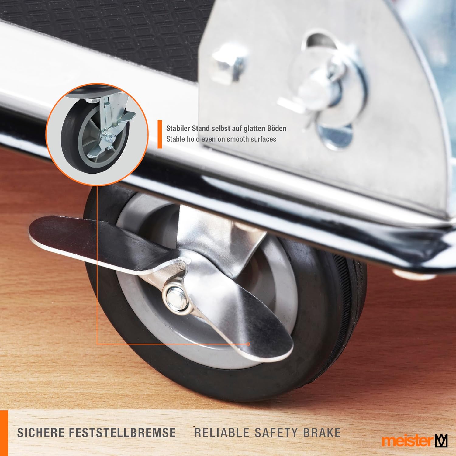 150KG Folding Platform Truck Flatbed Cart Brake Wheels