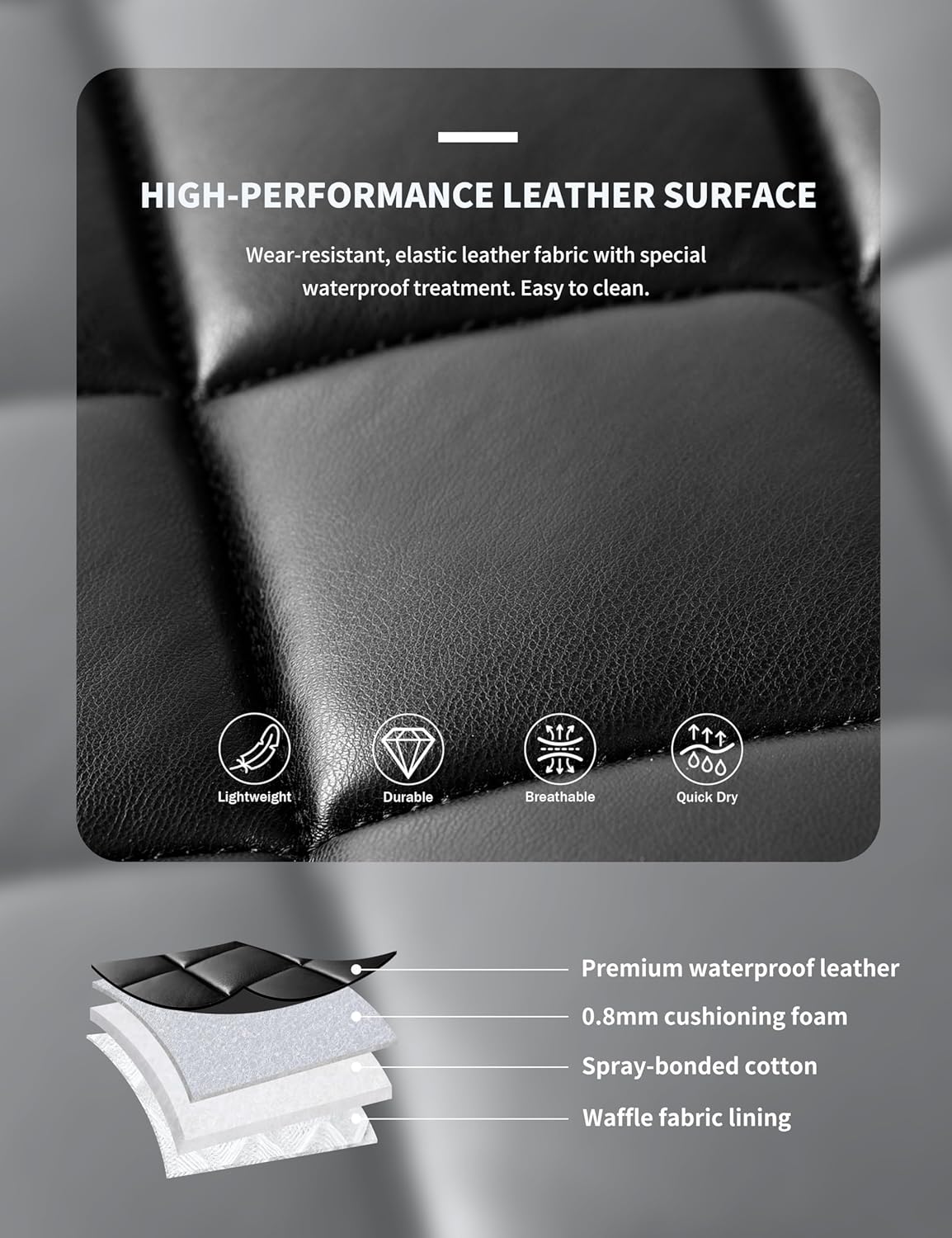 Dressage Saddle Pad Leather Shock Absorption Waterproof