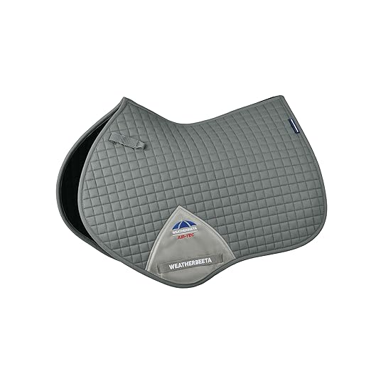 Grey Large Jump Saddle Pad with Breathable Air Mesh Spine