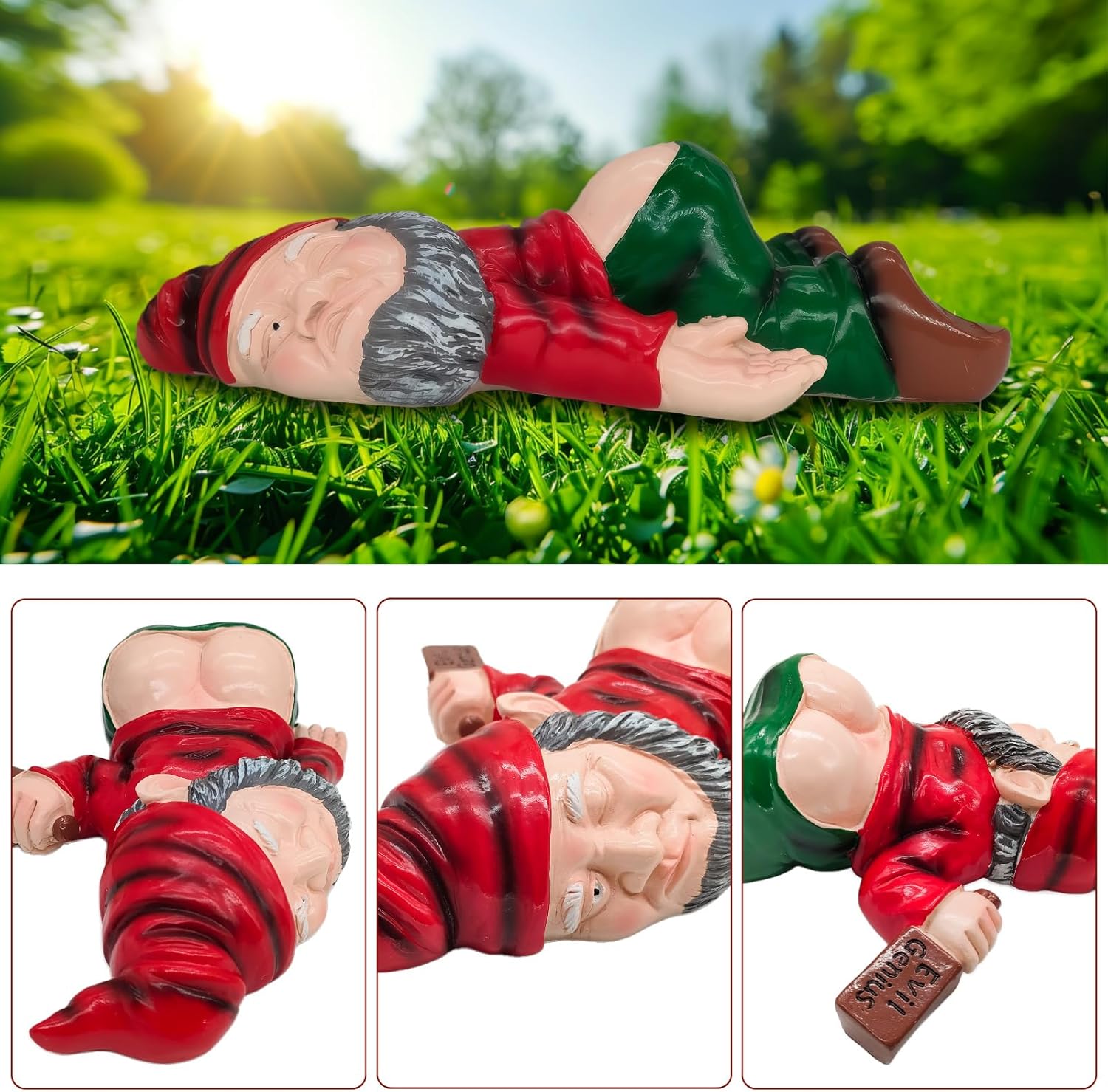 Funny Drunk Garden Gnome 24cm Resin Outdoor Lawn Decor