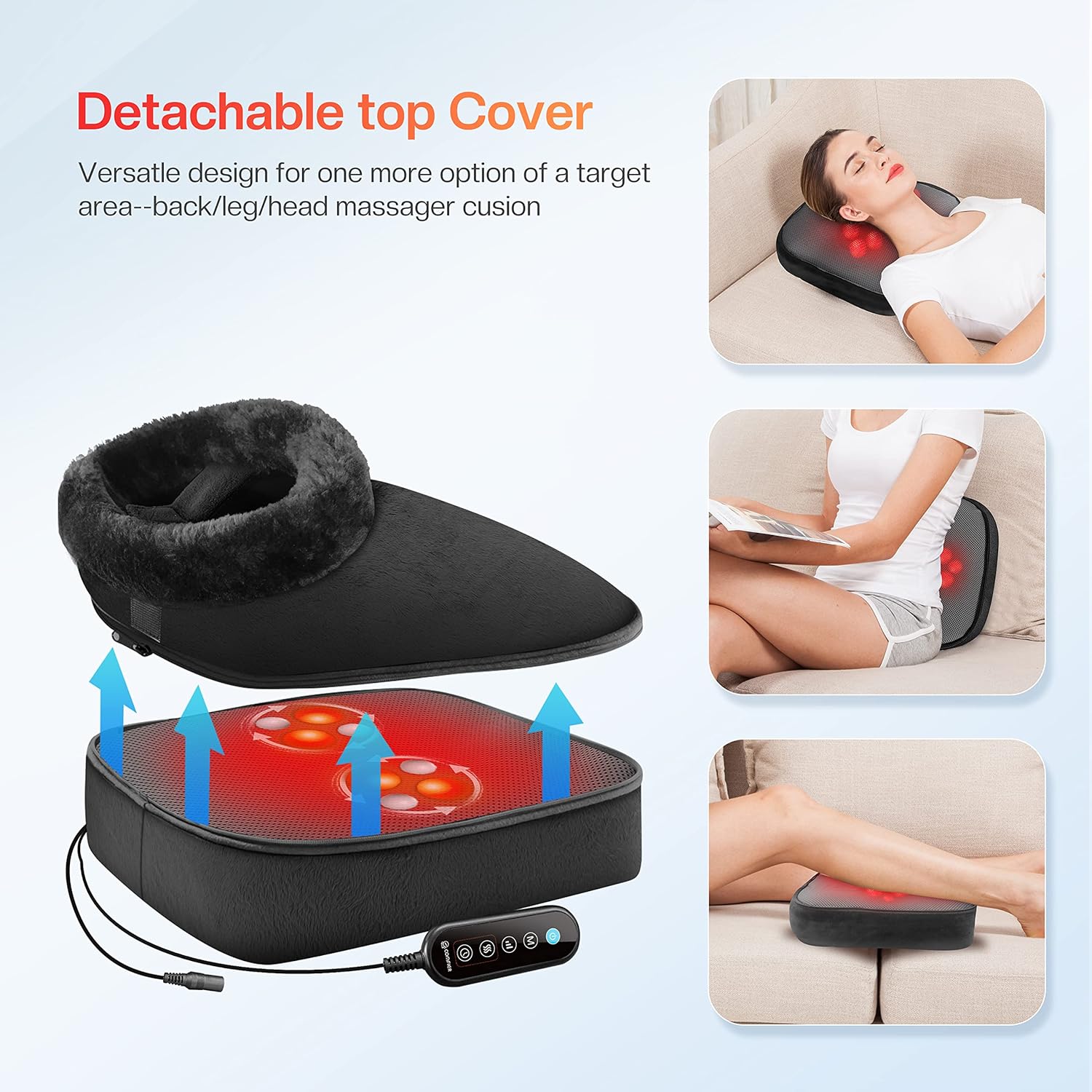 Shiatsu Foot Massager with Heat Foot Warmer 2in1 Back Massage Timer