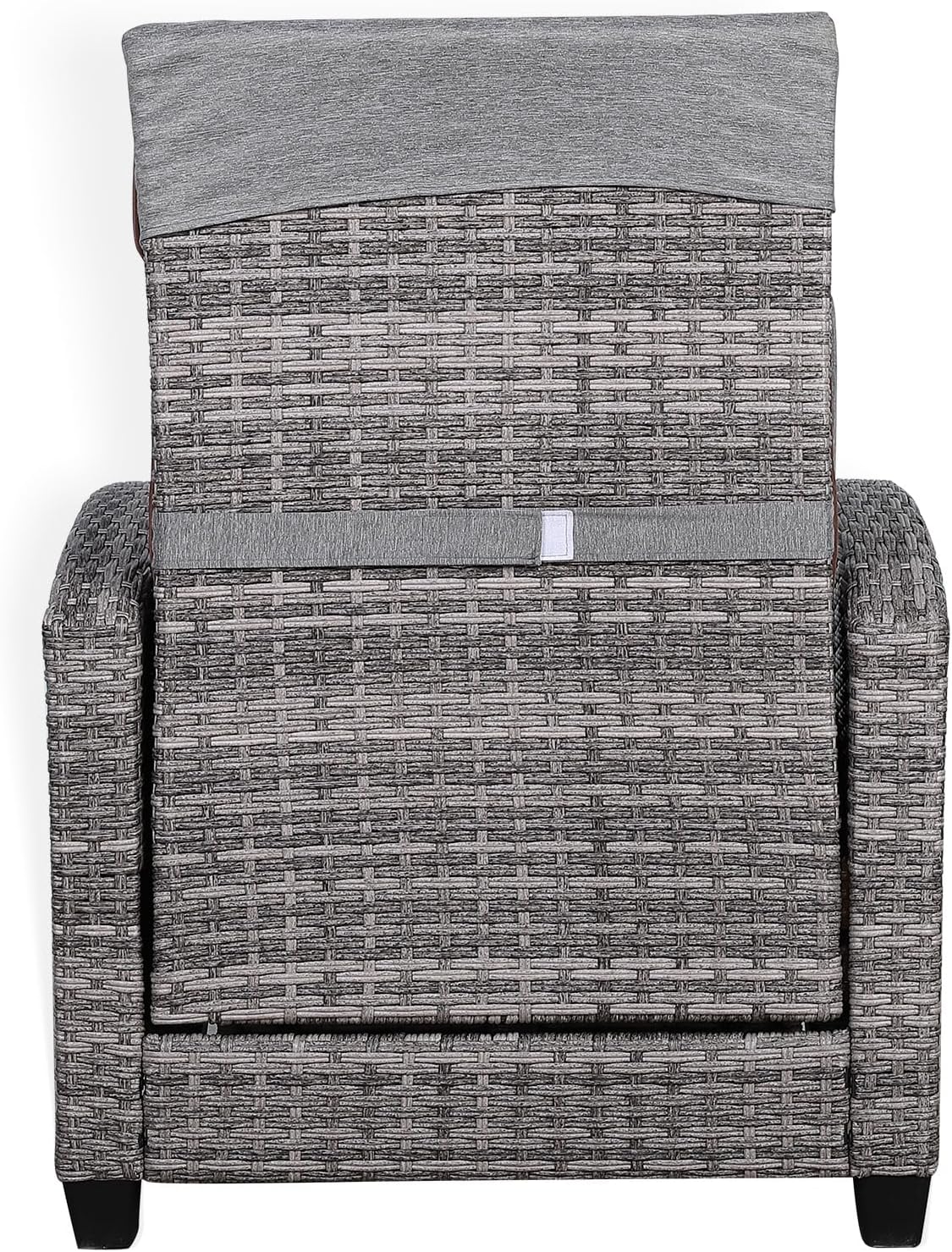 Rattan Reclining Lounge Chair Garden Patio Sun Lounger Mix Grey