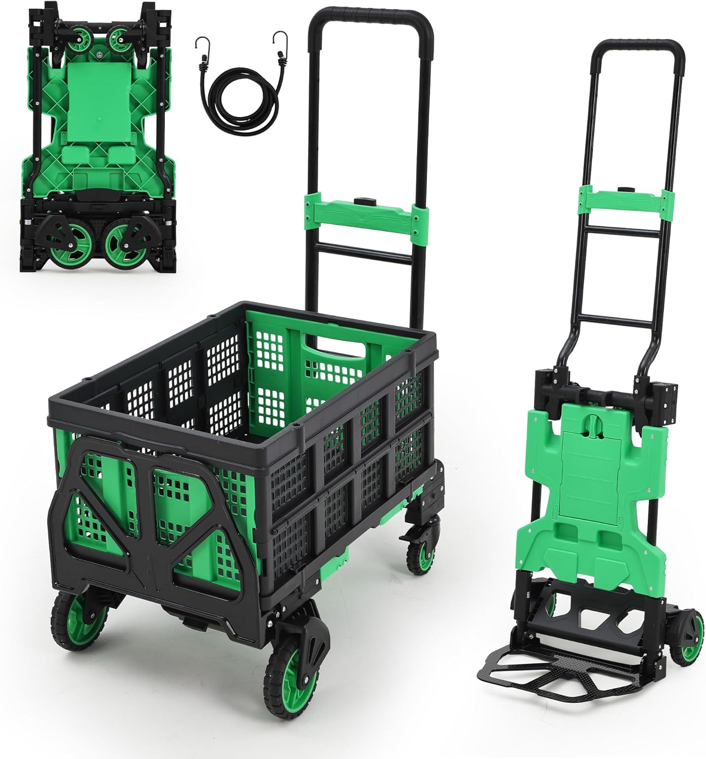 2 in 1 Folding Sack Truck Trolley 150KG Green Dolly