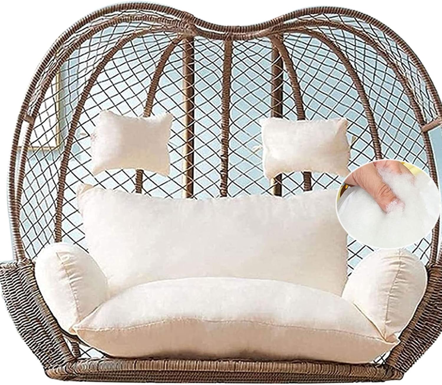 Double Egg Chair Cushion Waterproof 2 Seater Head Pillow