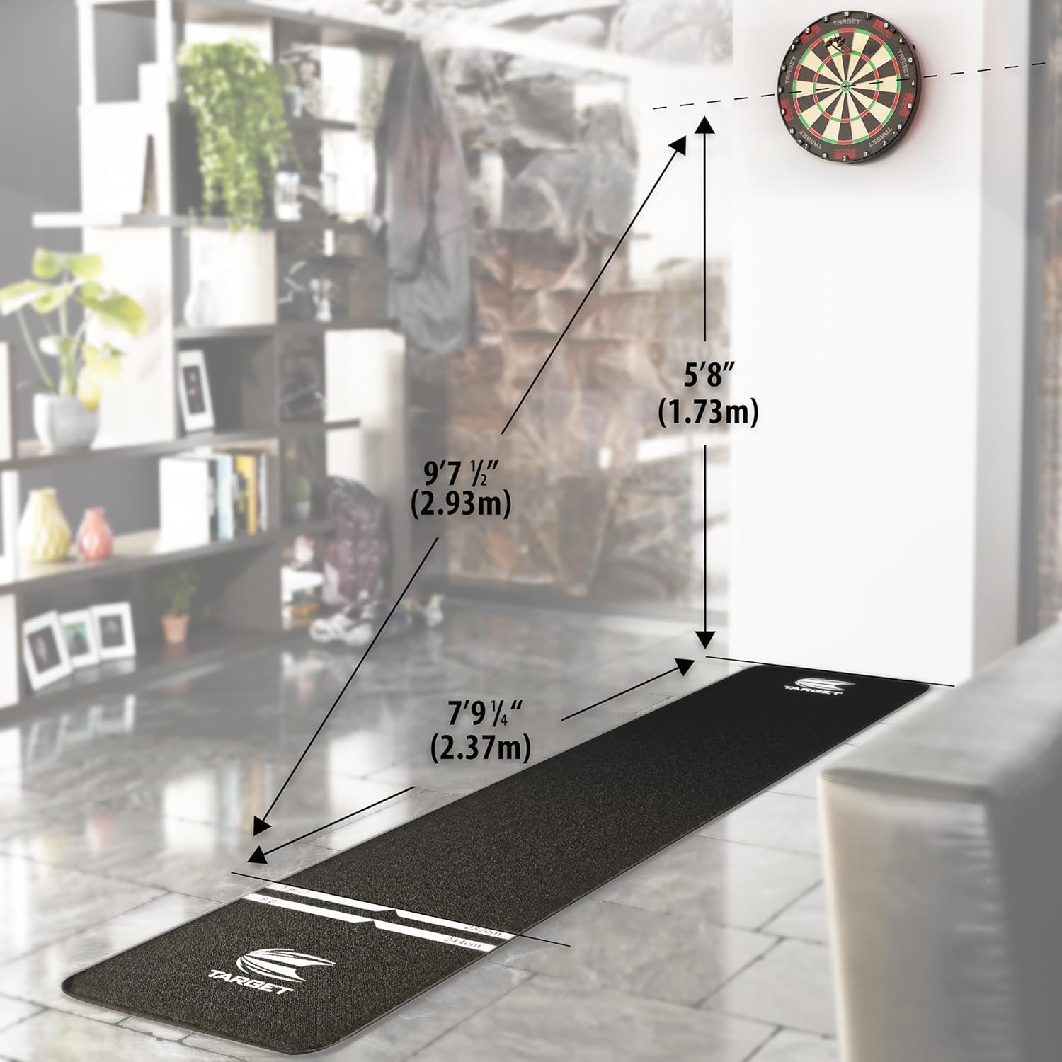 Competition Dart Board Sisal Thin Wire Steel Tip Pro Level