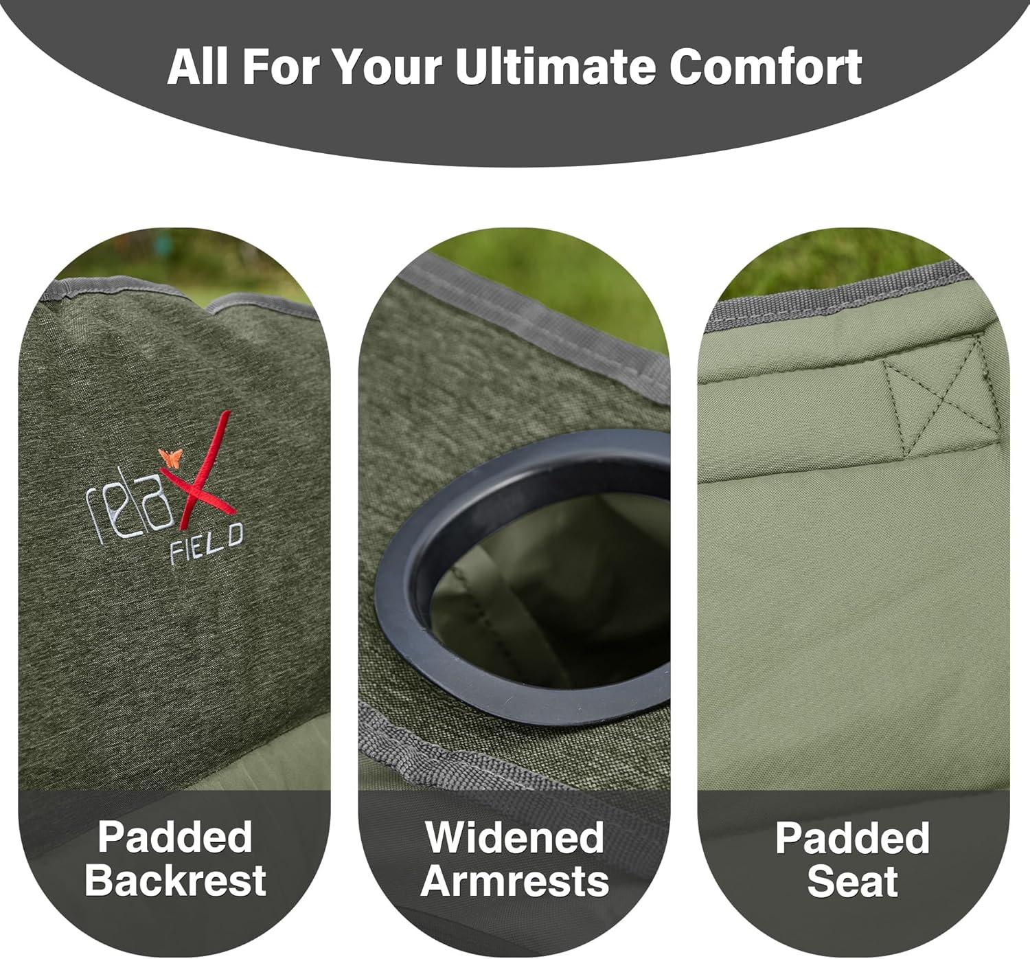 Oversized Padded Camping Chair 227KG Green