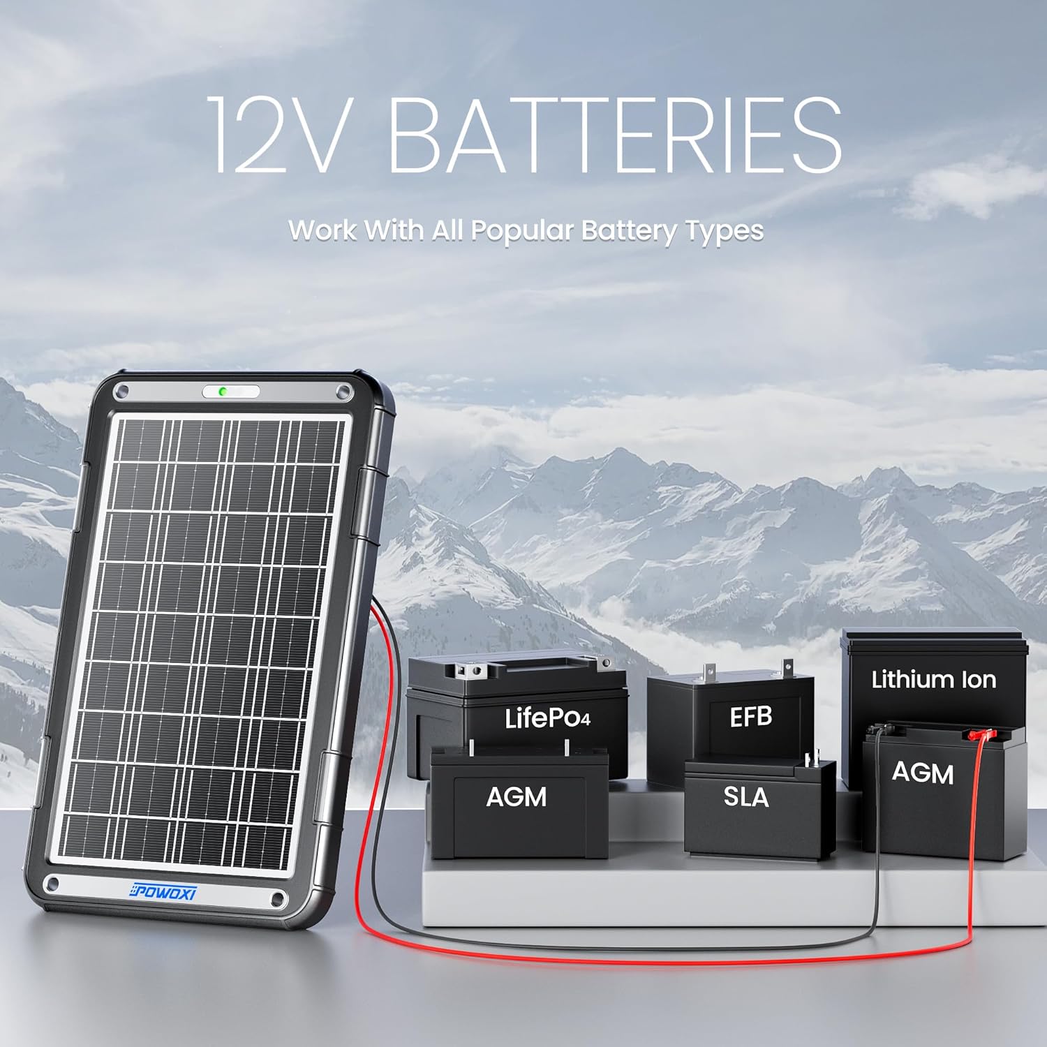15W Solar Battery Charger 12V MPPT Car RV Boat Maintainer