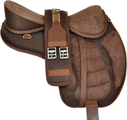 Treeless Horse Saddle 16 Inch Brown Synthetic Suede Lightweight
