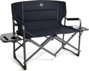 Double Camping Chair 2 Seater Folding Love Seat 300KG Black
