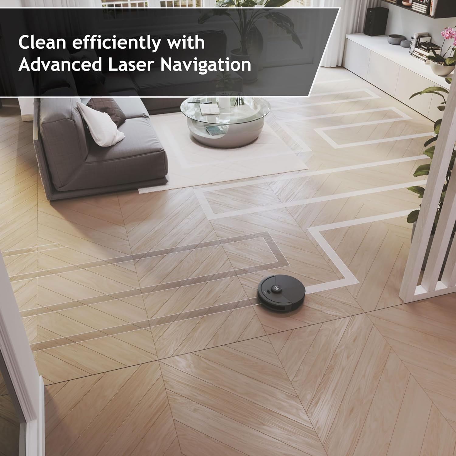 Robot Vacuum 4000Pa LiDAR Mapping WiFi App Auto Clean Smart