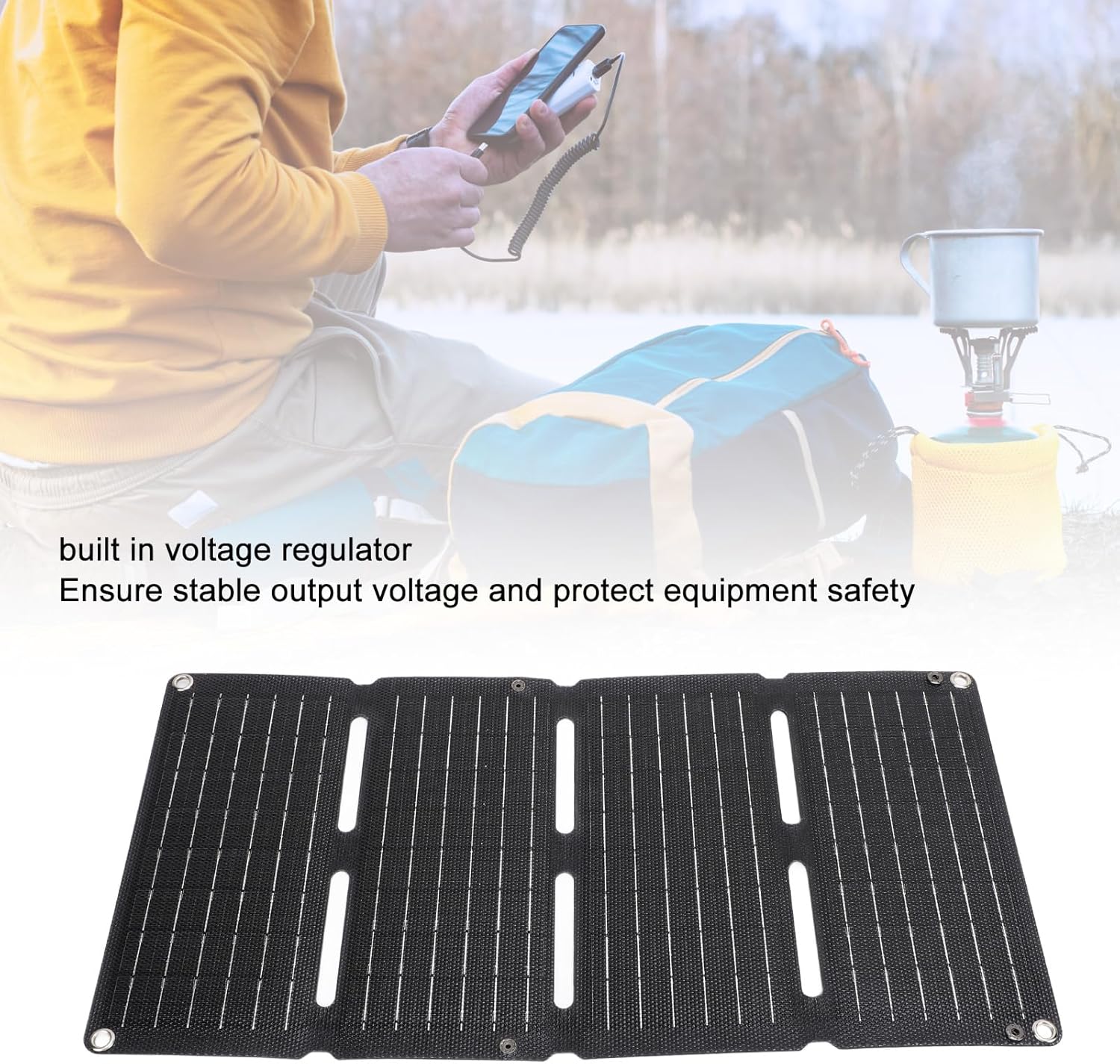 80W Foldable Solar Panel Charger Dual USB 12V Fast Charge