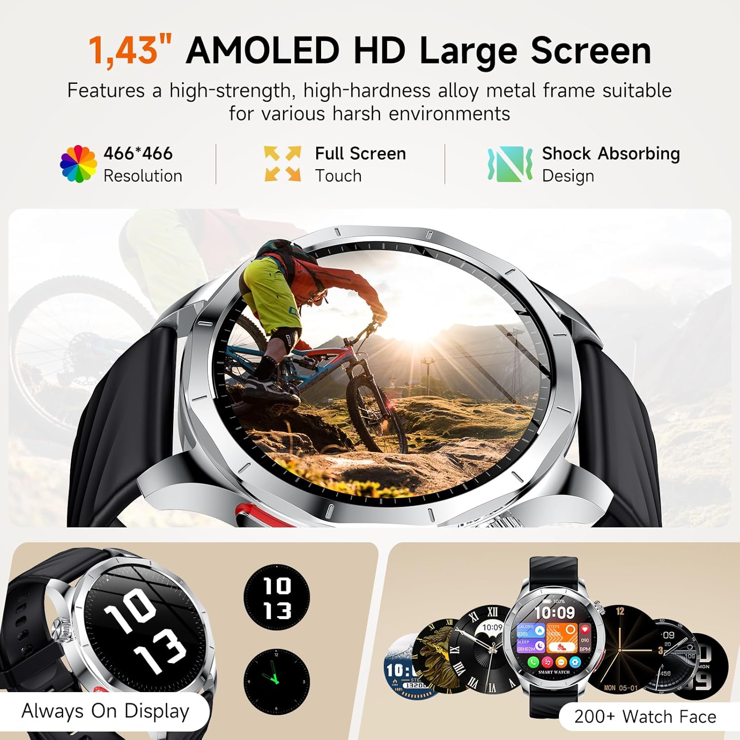 ECG Smart Watch Blood Pressure Call AMOLED SOS