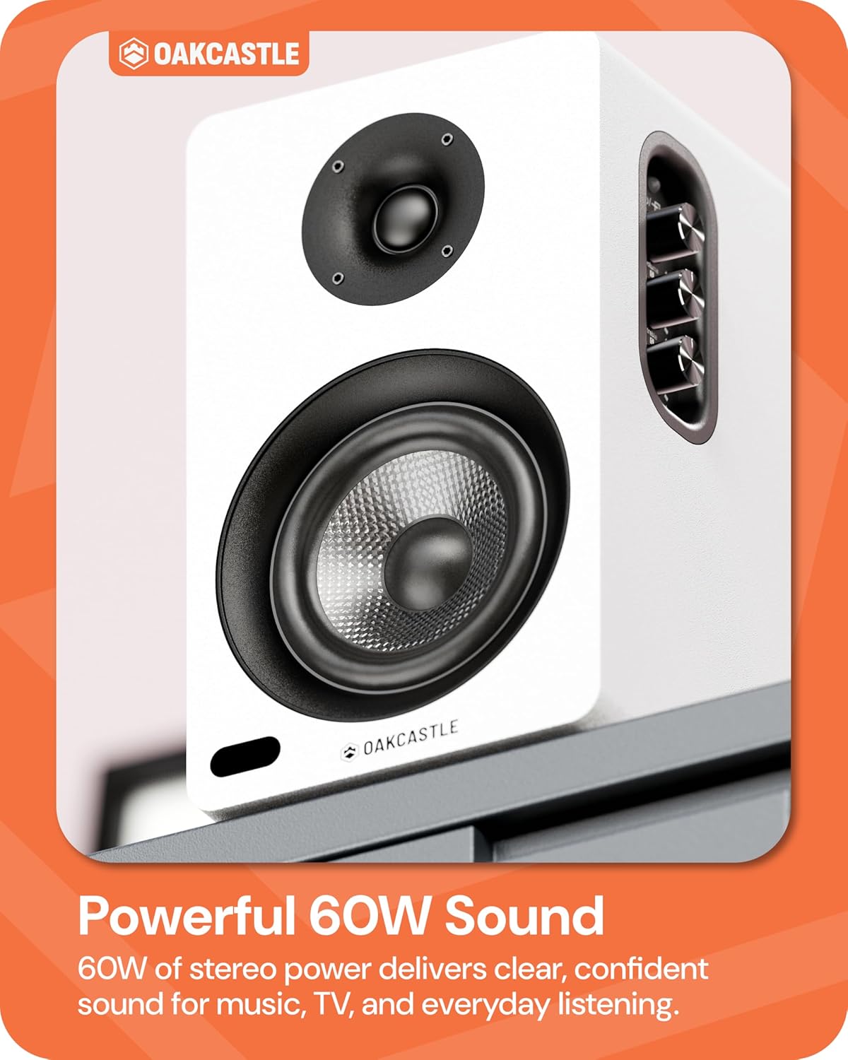 Active Bookshelf Speakers 60W Bluetooth 5.4 HDMI ARC USB