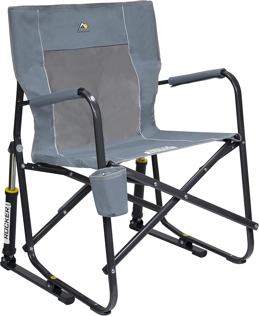 Portable Freestyle Rocking Chair with Cup Holder Grey