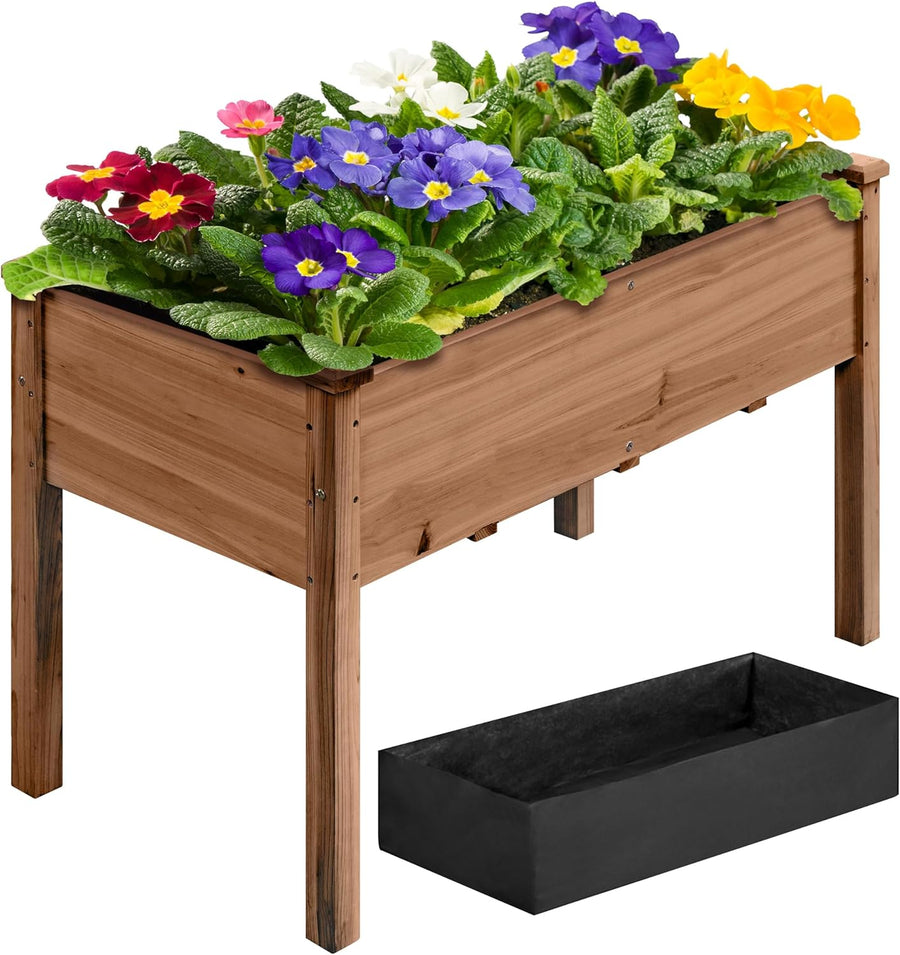 Raised Wooden Garden Bed Elevated Planter Box 120cm