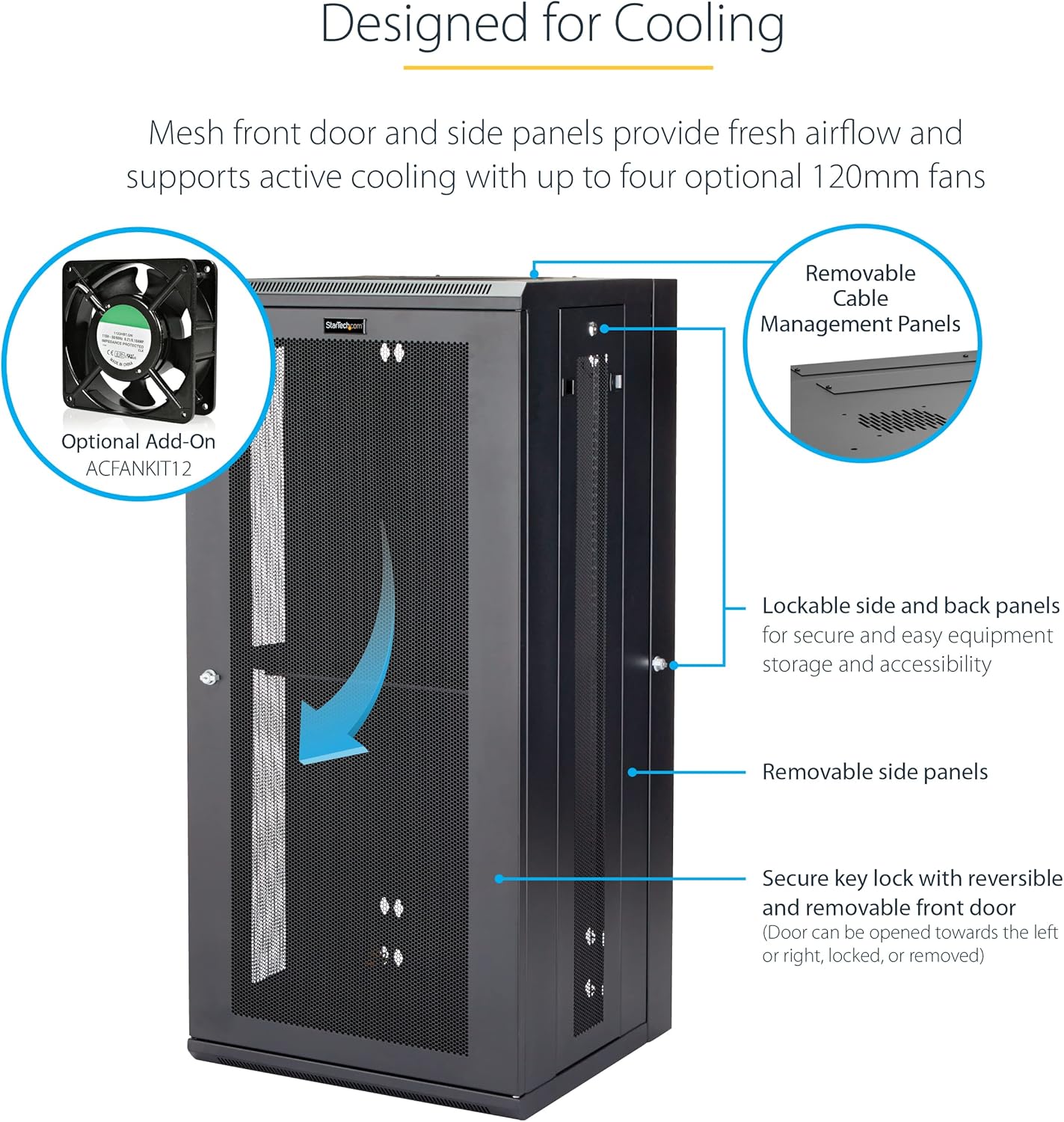 26U Wall Mount Network Cabinet 19in Lockable Rack