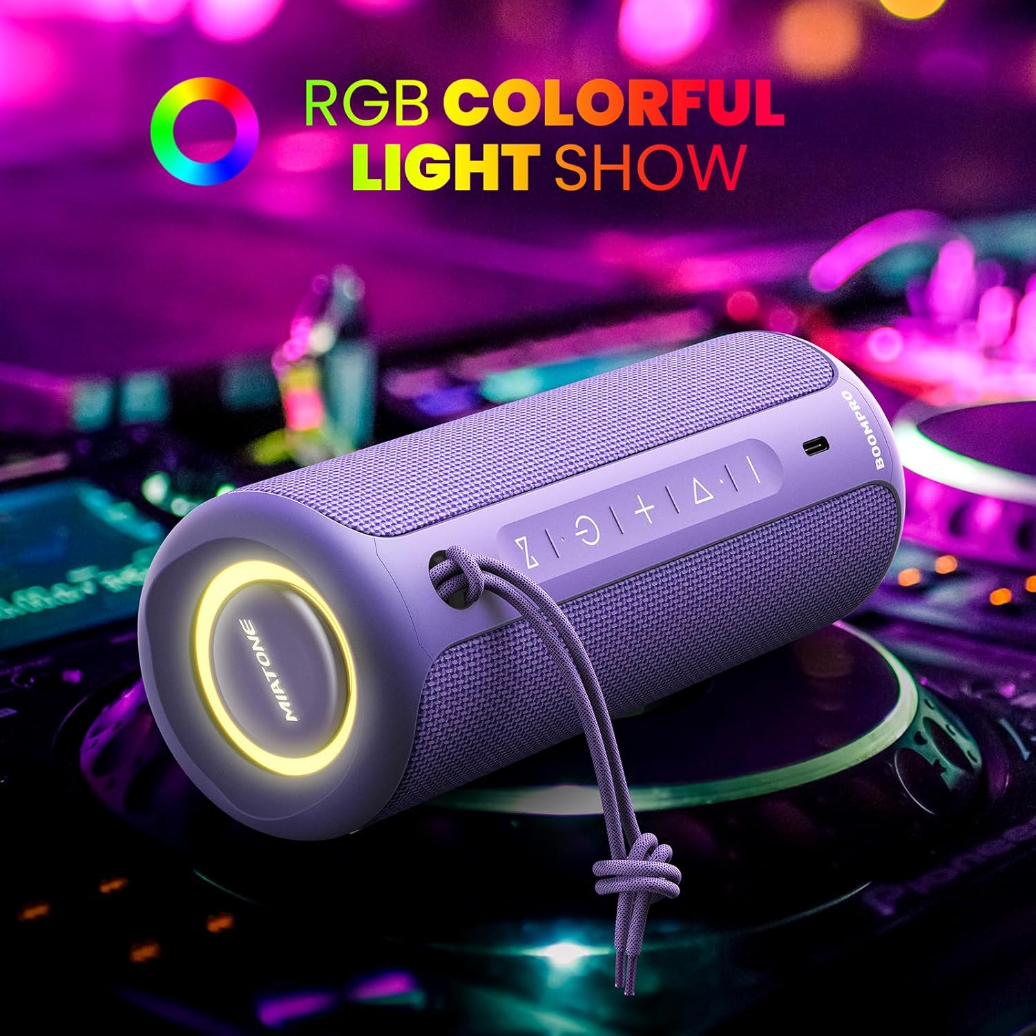 Bluetooth Speaker 36W Portable Bass Waterproof IPX7 RGB 16H