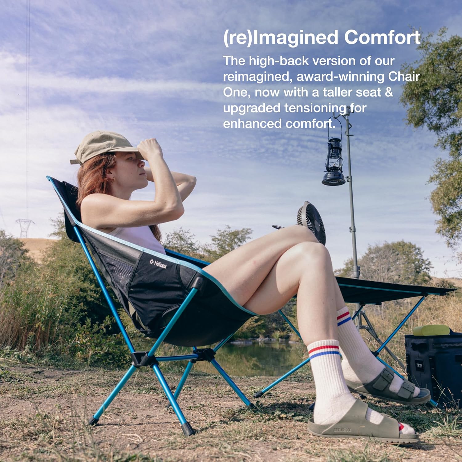 High Back Camping Chair Portable Foldable Green Seat