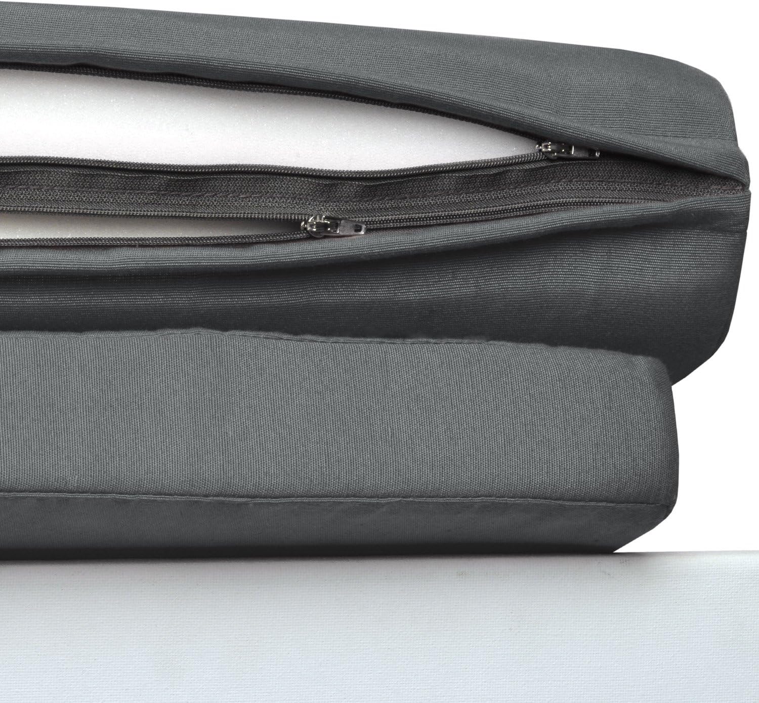 2 Pack Sun Lounger Cushion Pads 175x45x5cm Grey