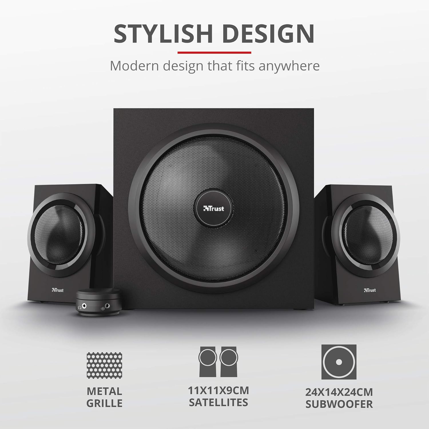 2.1 PC Speakers 120W Subwoofer Bass Stereo Wired Desktop