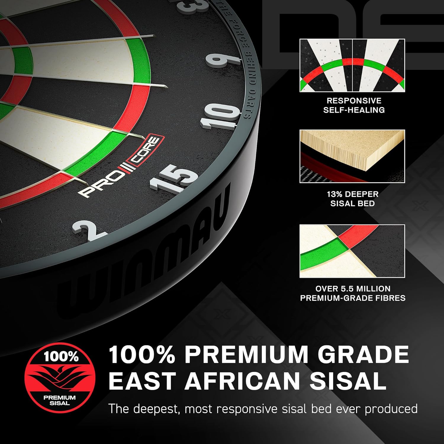 Professional Dart Board Sisal Ultra Thin Wire Tournament Level Set