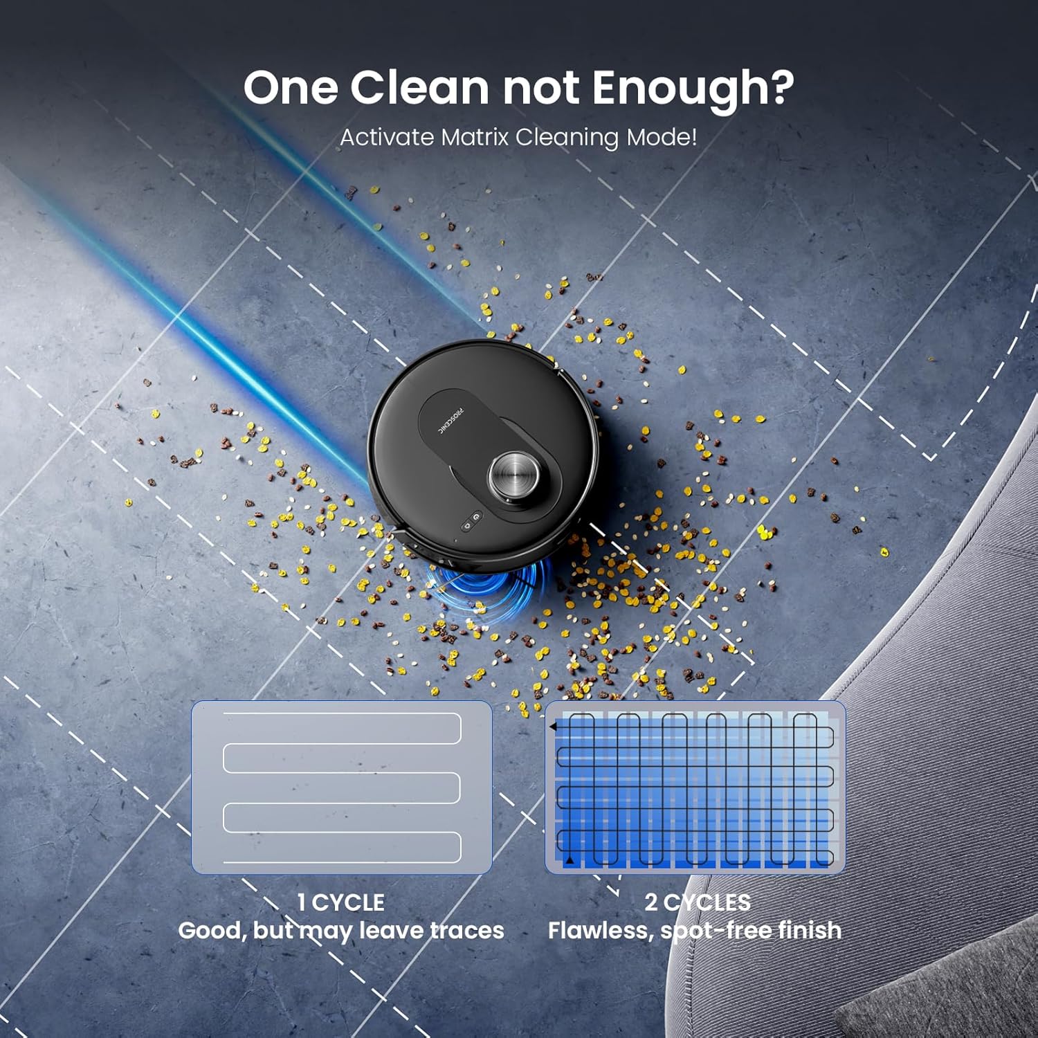 Robot Vacuum Mop 8000Pa LiDAR Mapping WiFi App 200Min Pet Hair