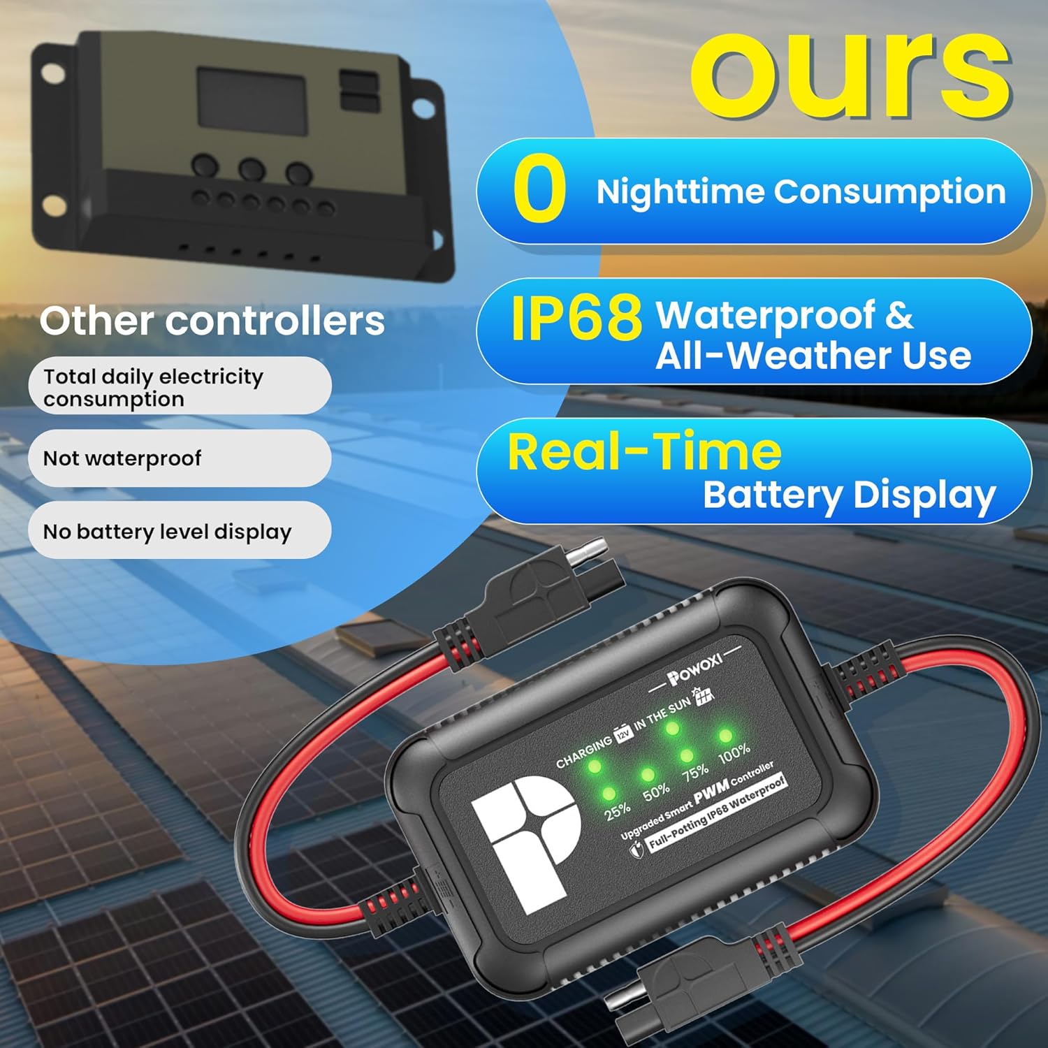 10W 12V Solar Battery Charger Trickle Maintainer RV Boat