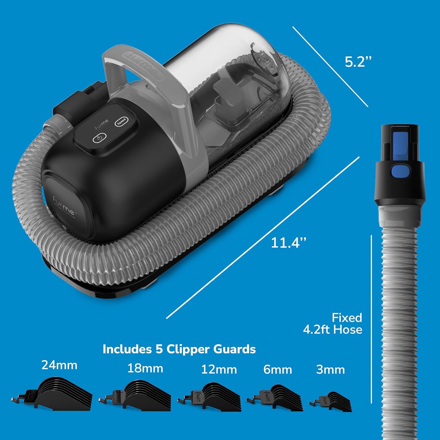 Pet Grooming Vacuum Kit 9000Pa Quiet Dog Cat Hair Remover 1L