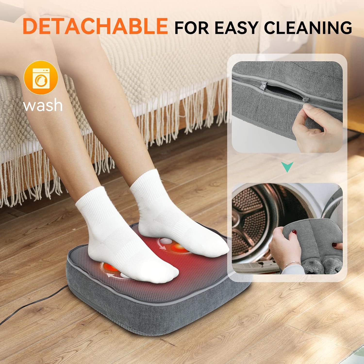 Shiatsu Foot and Back Massager Heat Remote Deep Kneading Relief