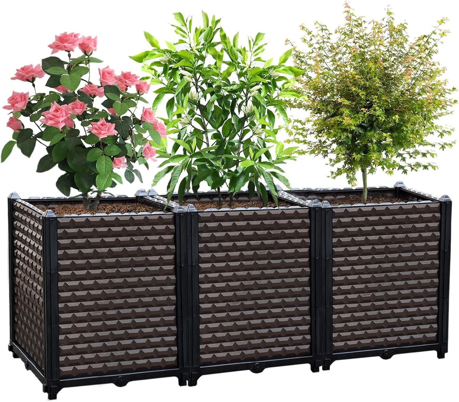 Raised Garden Bed 4 Pack Self Watering Deep Planter Box 50cm