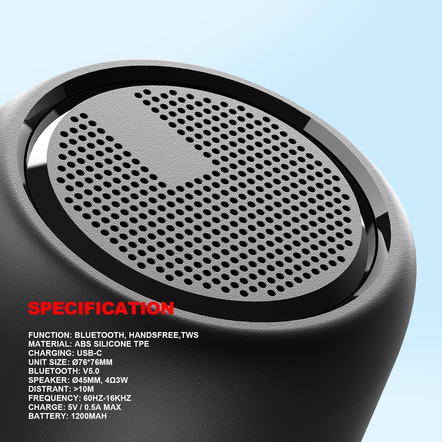 Mini Portable Bluetooth Speaker Bass Waterproof 24H Battery