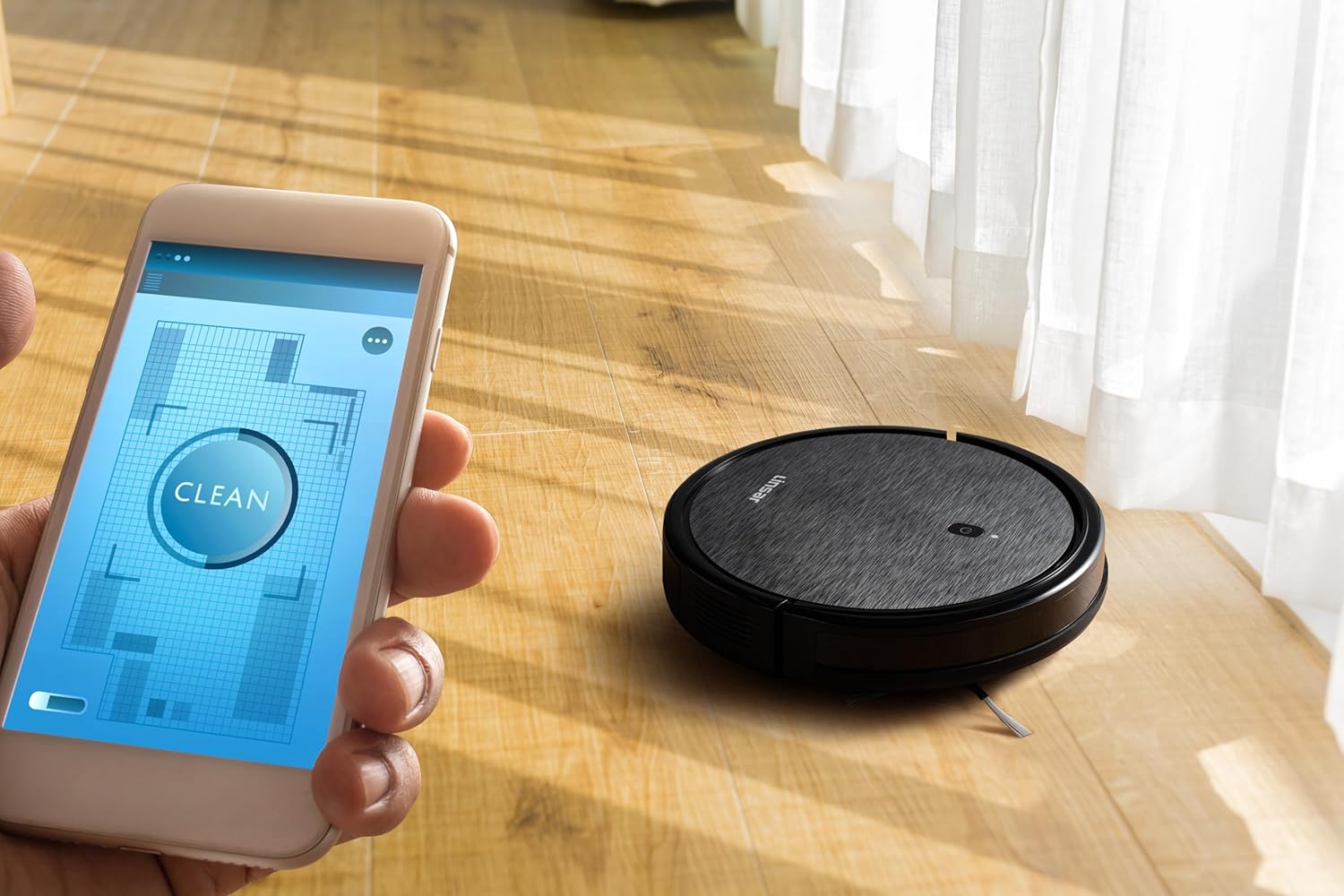 Robot Vacuum 3000Pa WiFi App Remote Auto Clean Quiet Slim