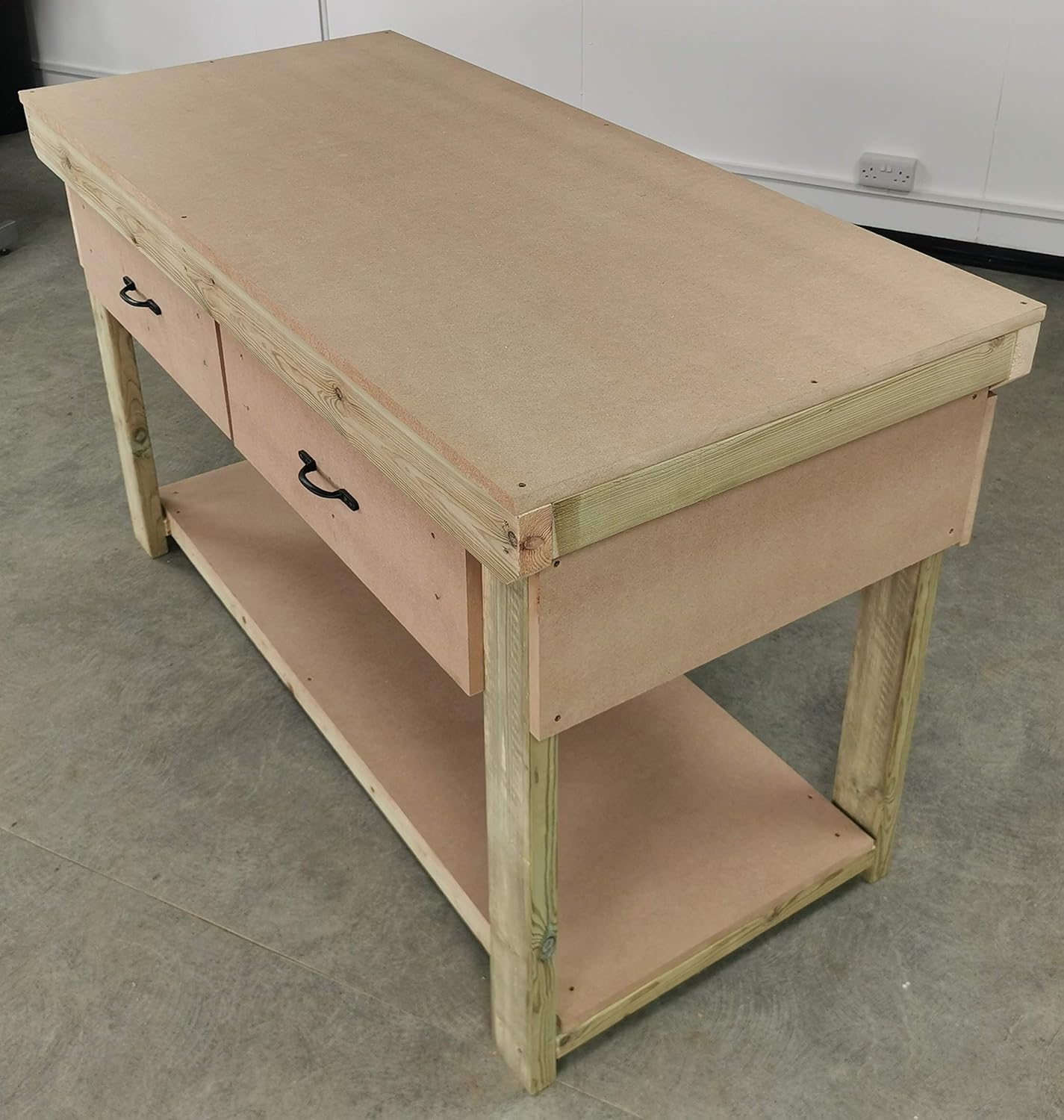 4FT Heavy Duty Wooden Workbench Garage Table w/Drawers