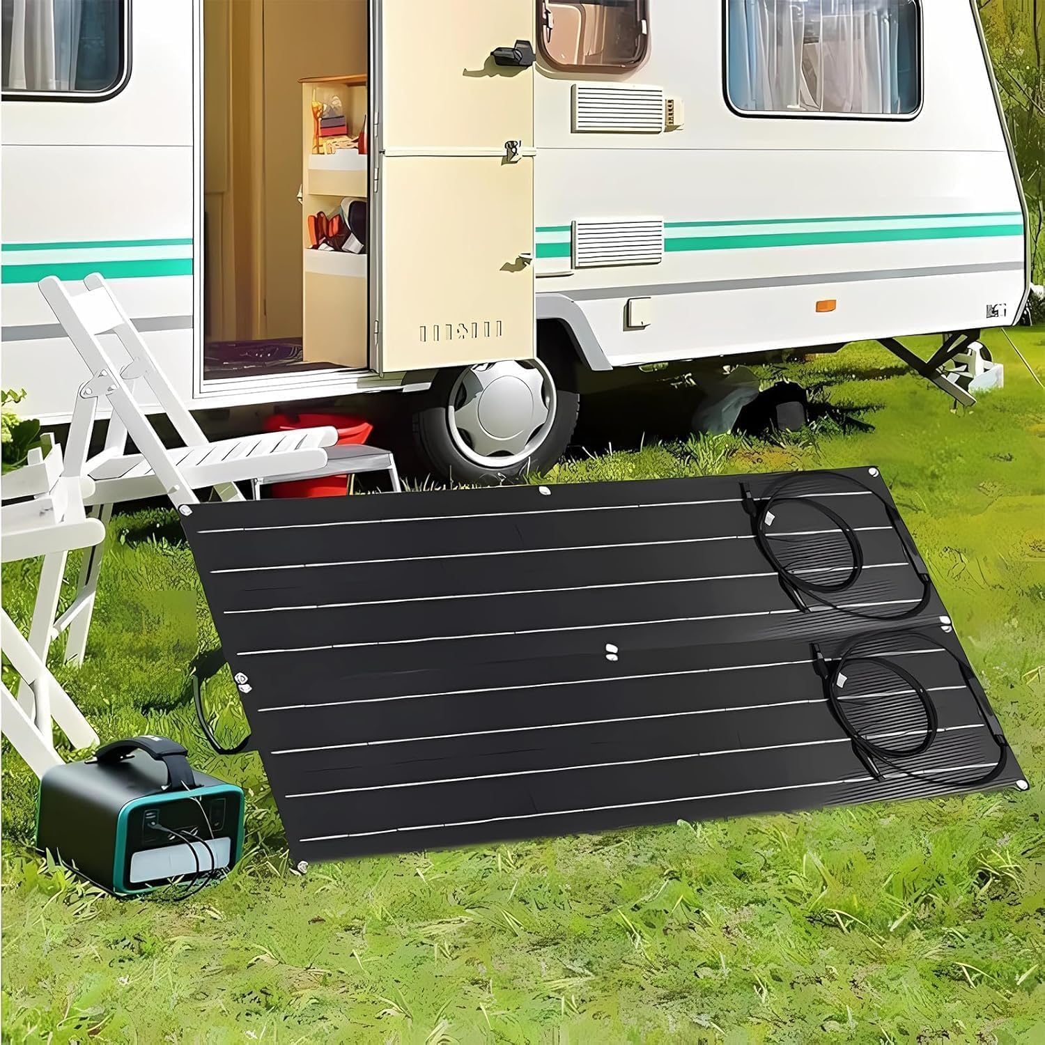 300W Flexible Solar Panel Kit 12V 24V Ultra Thin RV Boat Charger