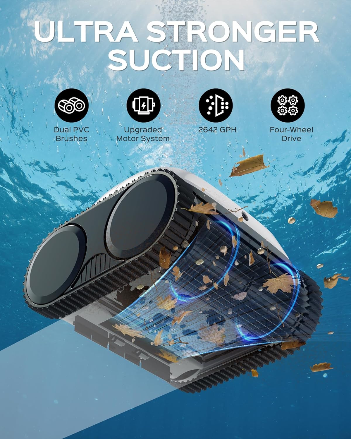 Robotic Pool Vacuum Cleaner Auto Inground Strong Suction Cordless