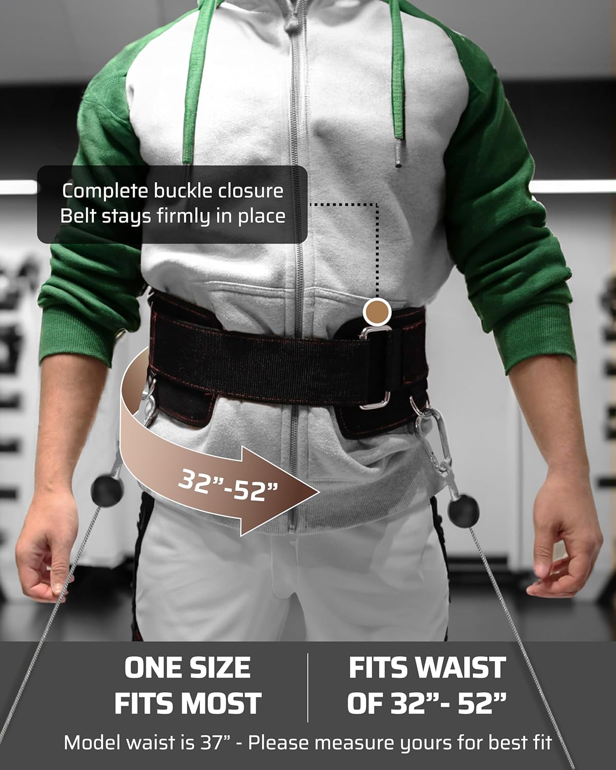 Cable Machine Squat Hip Thrust Belt Gym Attachment Adjustable