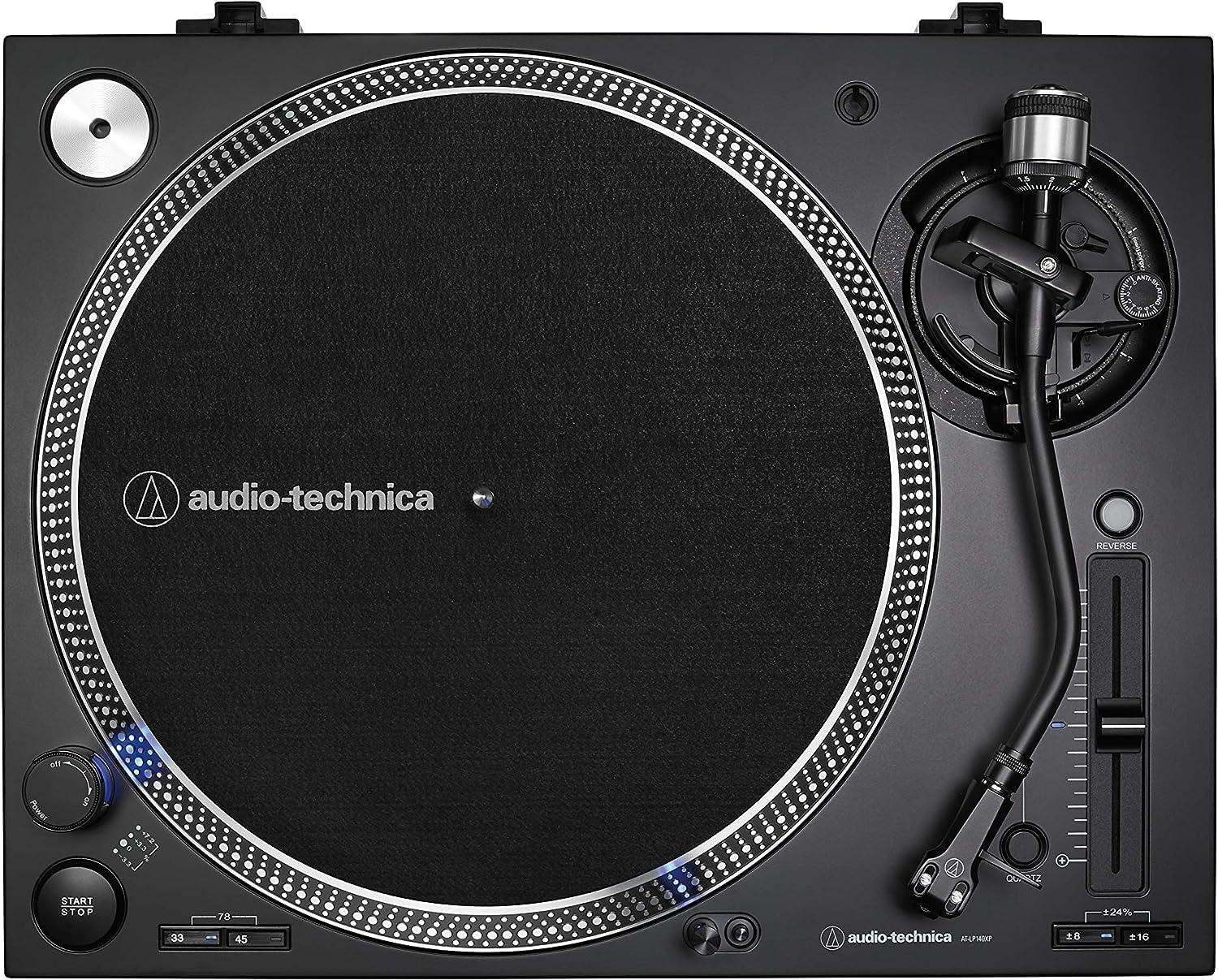 Professional Direct Drive DJ Turntable with S-Shaped Tonearm & Variable Pitch