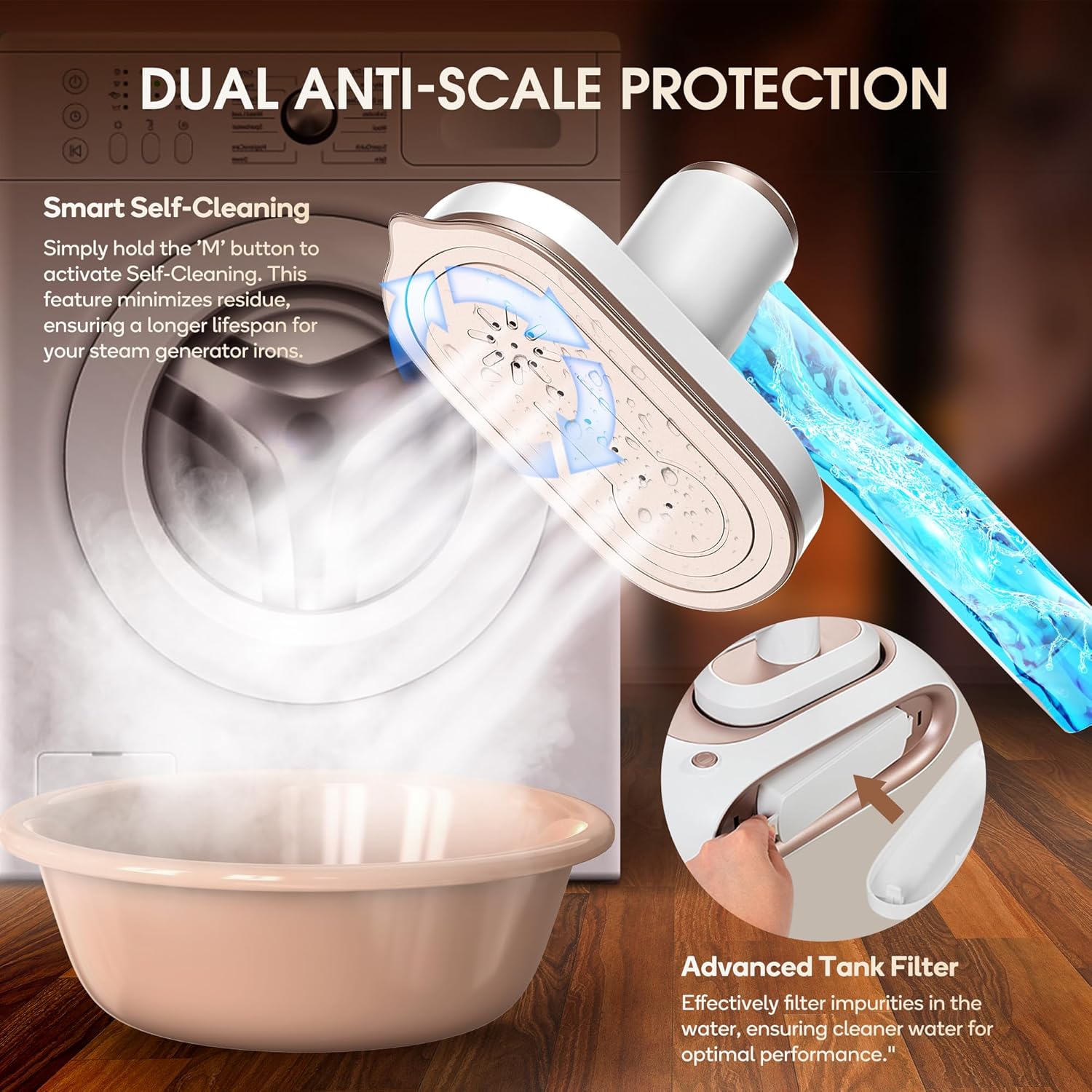 Steam Generator Iron 1600W Clothes Steamer Station 1.2L Tank