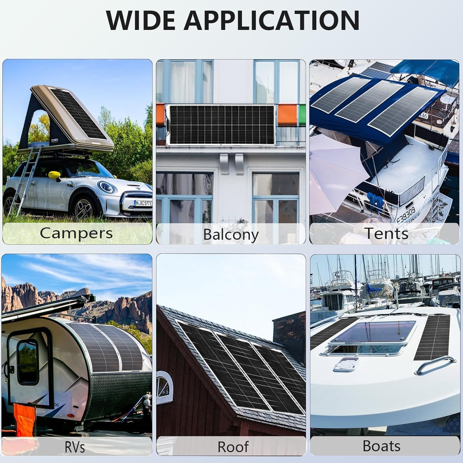 200W 12V Flexible Solar Panel Kit 20A PWM Controller