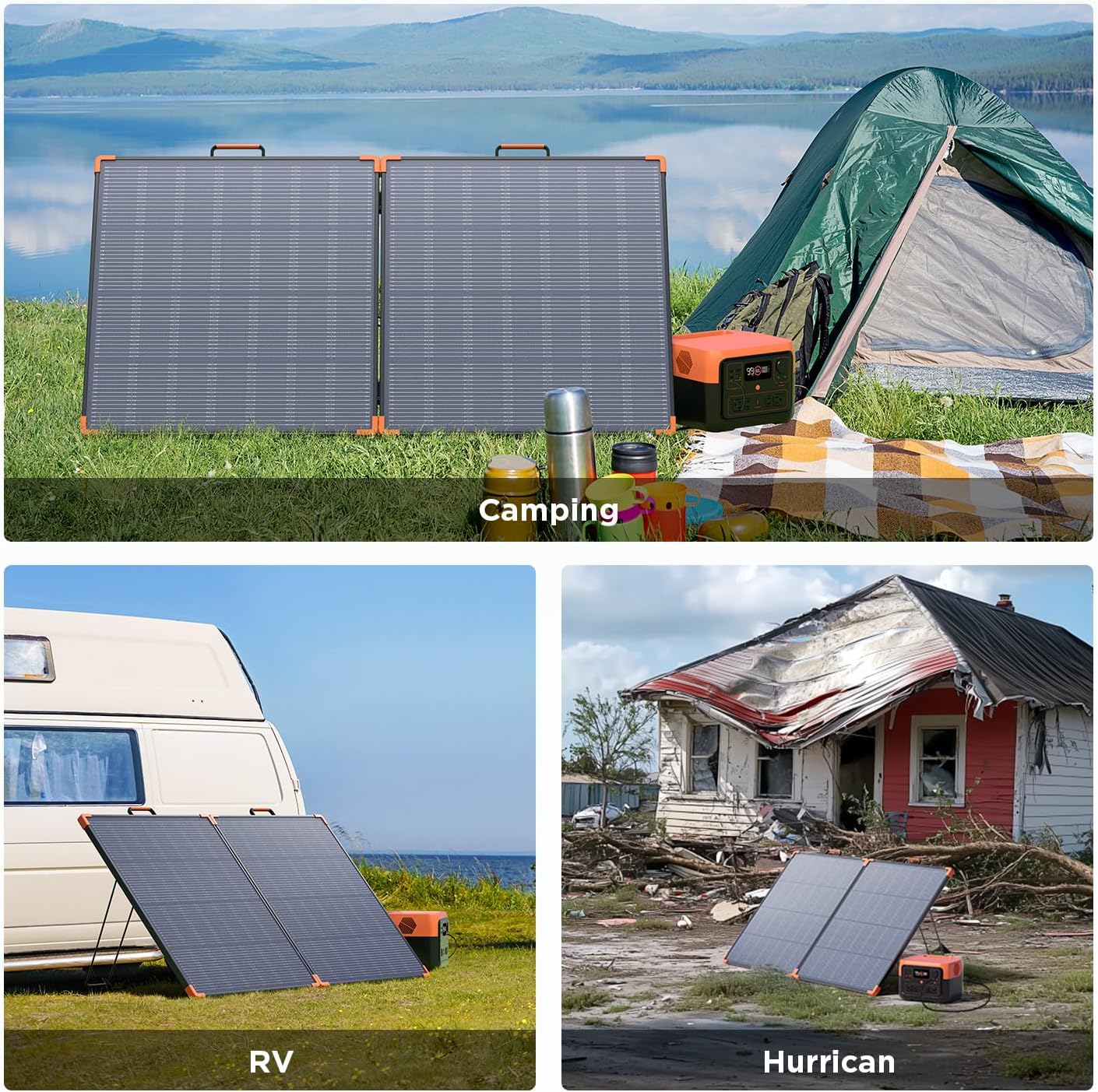 180W Foldable Solar Panel N Type IP68 RV Camping Charger