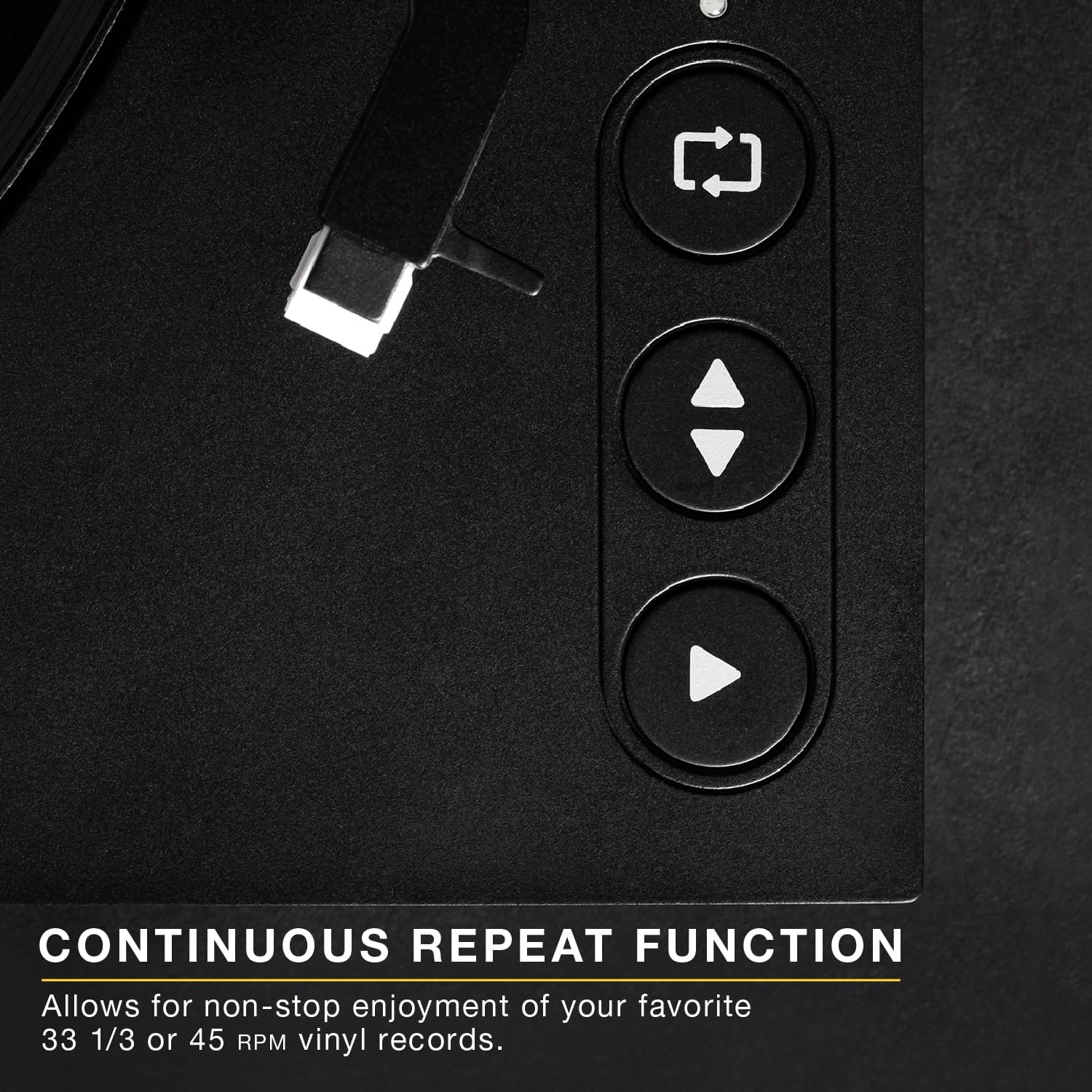 Automatic Bluetooth Turntable 2 Speed Record Player Black