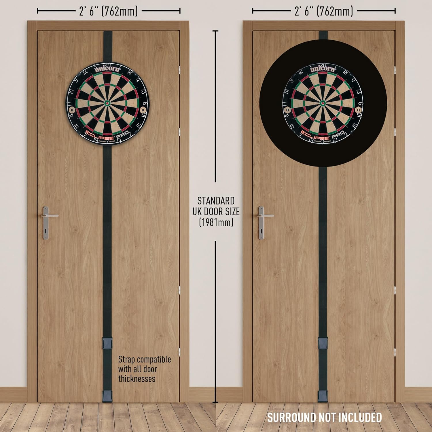 Dart Board Set Portable Carry Case Oche Mat Bristle Board