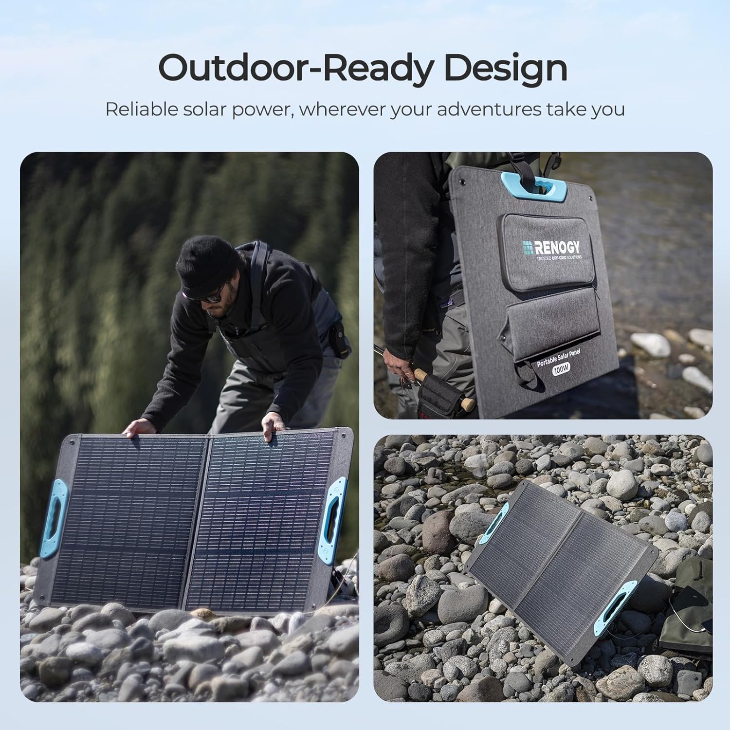 100W Foldable Solar Suitcase USB C MC4 Camping Charger