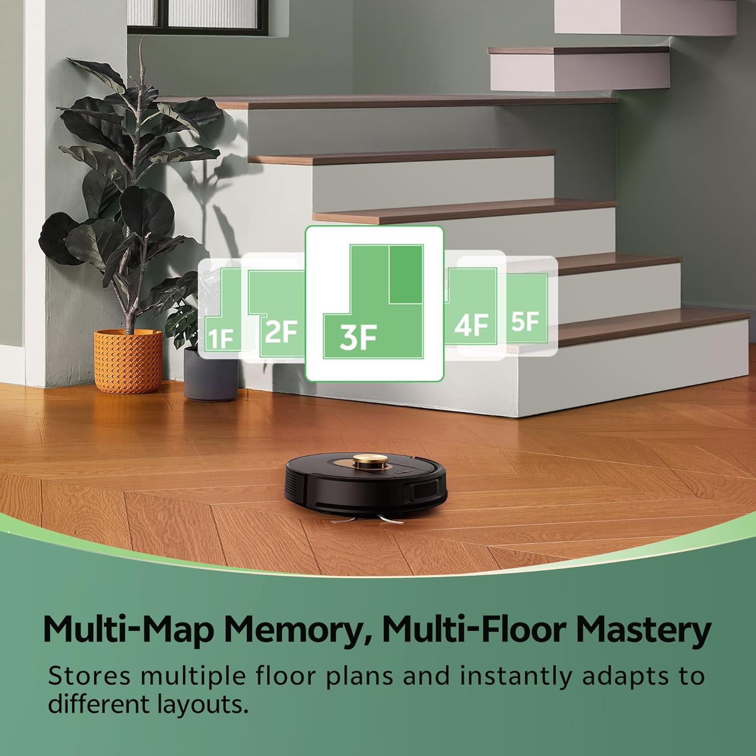 Robot Vacuum Mop 8000Pa LiDAR Smart Mapping App Voice Control